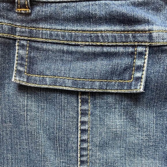 Y2K Trumpet Low Rise  Ann Taylor Loft Denim Skirt Zipper Details  Sz 6 - Picture 8 of 14
